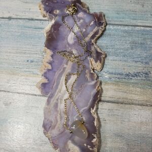 Gold Chain Necklace with Stone Pendant